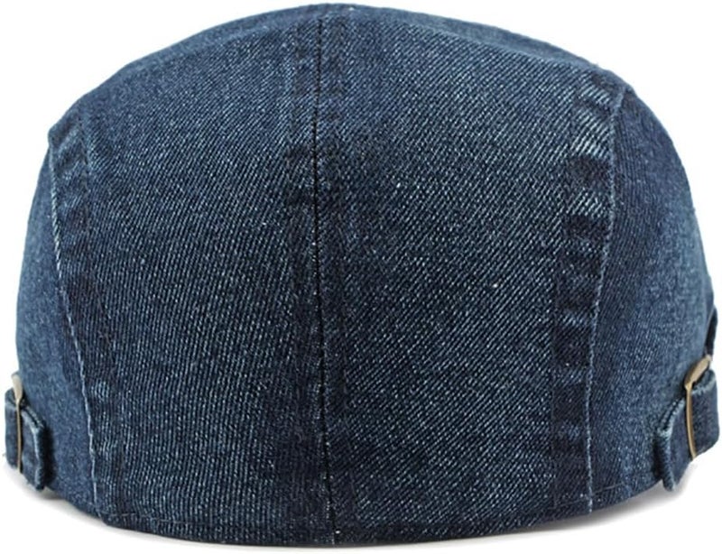 PTDTSHOU Newsboy Cap for Men Adjustable Flat Ivy Gatsby Cabbie Driving Hat Breathable Denim Cotton Golf Cap - Image 5